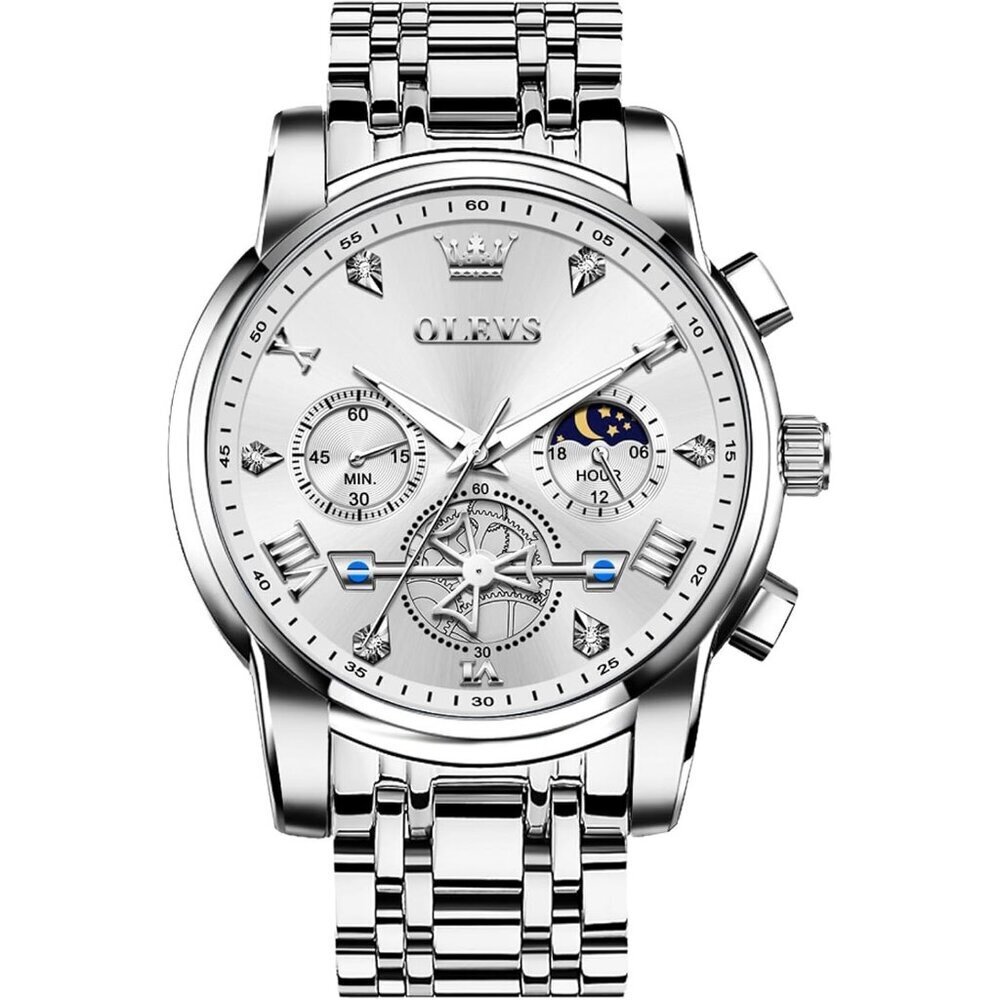 Men's Sliver Minimal Stainless Steal Waterproof Stainless Steel Mesh Band Watch